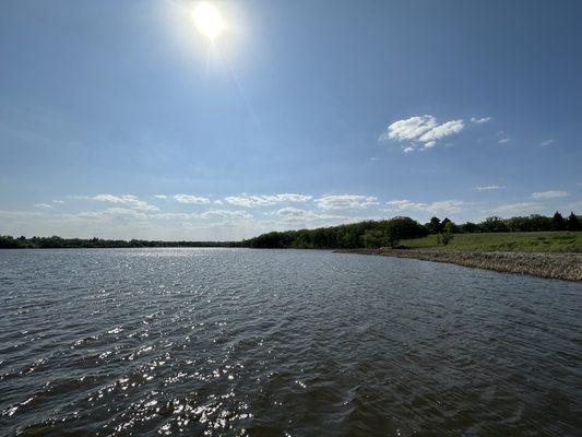 Large reservoir on the park property.