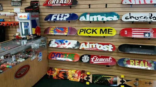 Skateboards, longboards, and accessories!