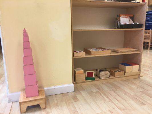 The pink tower  is one of the most recognized Montessori educational materials