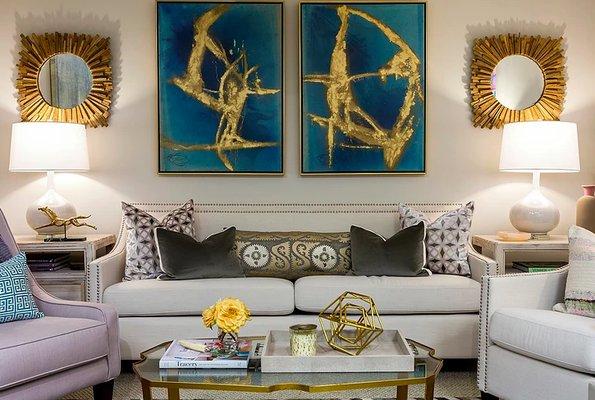 Abstract Artwork, Mirrors, Gabby Furniture, Designer Pillows & Lighting