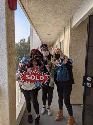 My mom and I with Annie on the day we picked up our keys!