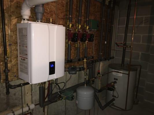 High-Efficiency boiler with indirect fired water heater.