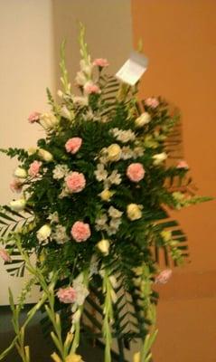 11 white roses, 16 pink carnations