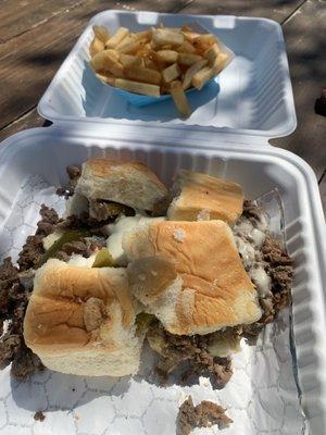 Philly sliders and fries