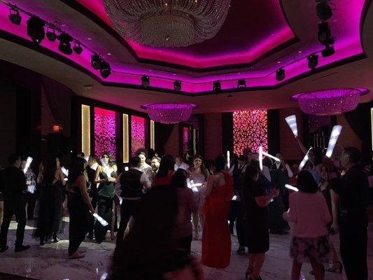 Dance floor , look at those beautiful chandeliers