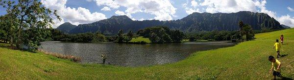 fishing at hoomaluhia