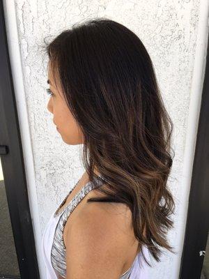 Balayage and haircut