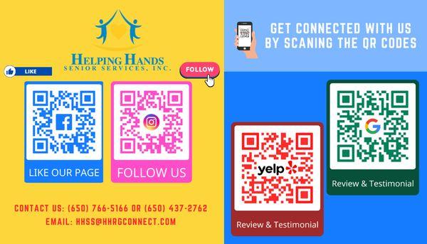 Get connected and know us more through scanning these QR Codes.