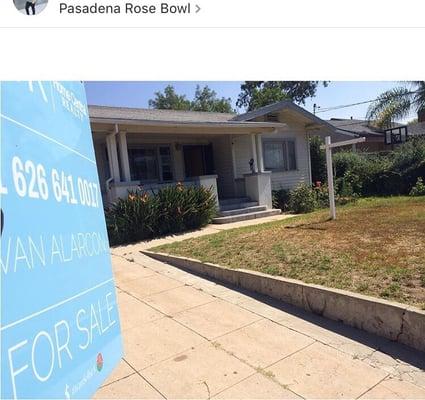 SOLD! In the city of Pasadena walking distance from the Rose Bowl. 3Bed 1Bath  $515,000