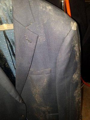 Suit sent to us for fire restoration