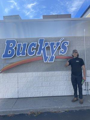 Me and the Buckys sign