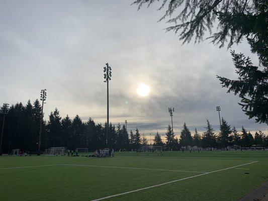 Soccer field in use.