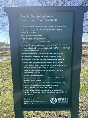 Park Regulations