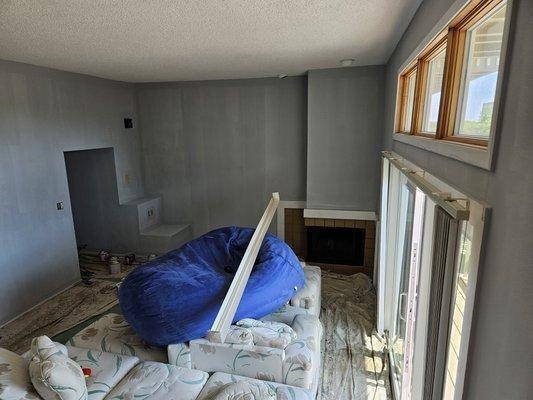 Living room floors are done about to put second coat on