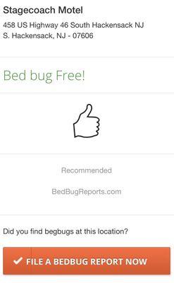 Award Winning - StageCoach Motel is Bed Bug Free!