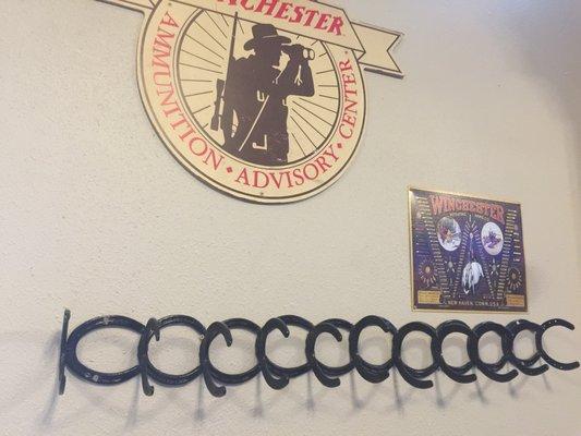 Great rack made of horseshoes.