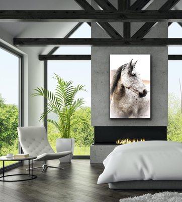 This beautiful wild horse is so appealing in many spaces with it's neutral tones and beautiful feel!