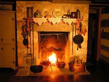 Hearth fireplace in the living room.