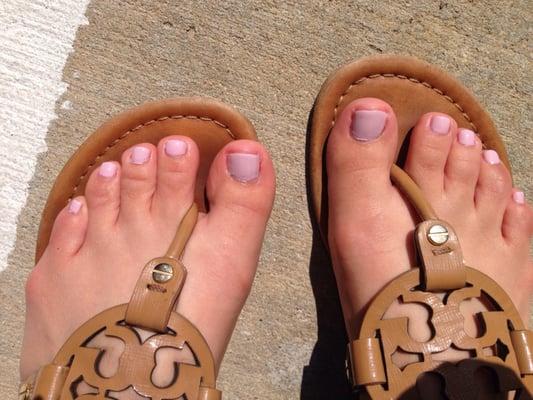 I'm embarrassed to even post this, but look how he did my big toenails? There is nothing left!