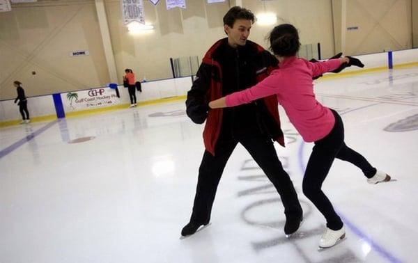 Todd Eldredge - 3-time Olympian, World Champion, & 6-time National Champion gives skating lessons at Germain Arena, Estero, FL.