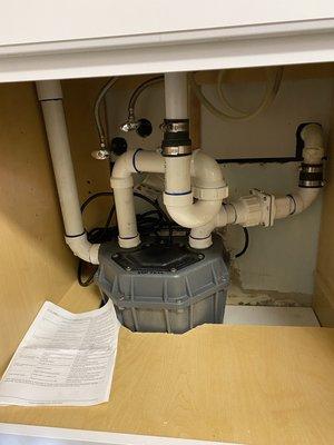 Kitchen sink drain pump install