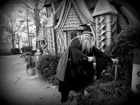 Wizard Wayne and The Sword in the Stone at the Magic Fun House Castle. Magic Shop, Spooky Tours, Parties and More. www.WizardWayne.com