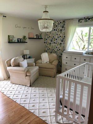 Baby girl nursery design and install