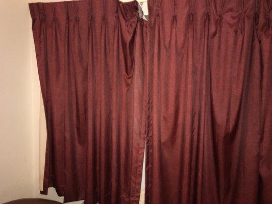 Busted ass stained curtains