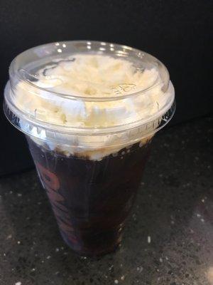 This is the cold brew with cold foam. The foam is some type of whipped cream ...