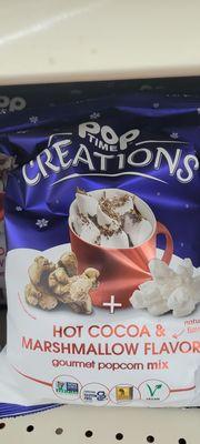 Unique product - hot cocoa and marshmallow flavored popcorn