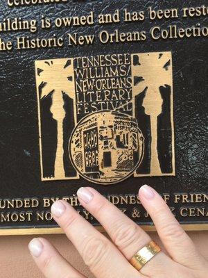 Touching Tennessee Williams Home at 722 Toulouse Street in the French Quarter....all I could think was.."Stelllllllla!"