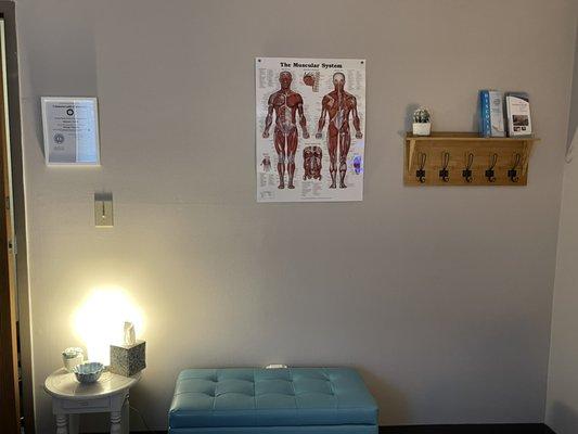 Seating area in Massage room.