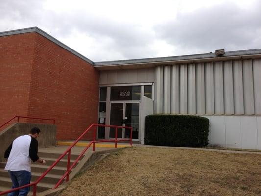 Front entrance of the Christmas and Disaster Aid center