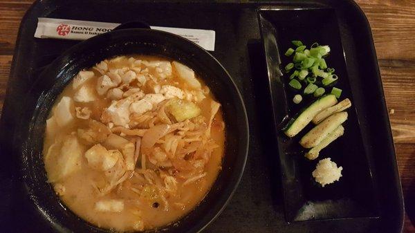 Spicy silken tofu seafood ramen