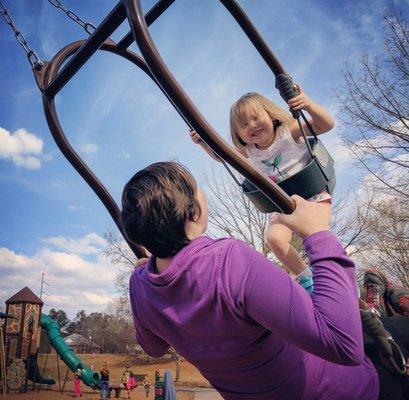 The Expressions swing is a novel face to face swing at Ashford Park.