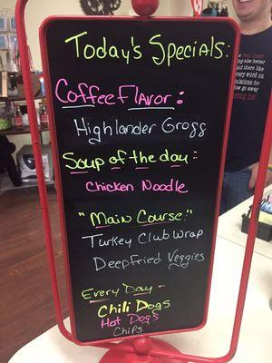 Daily Coffee, Baked good and Lunch Specials!!