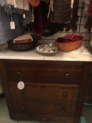 Marble topped end table