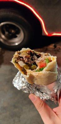 Wrapped lamb shawarma