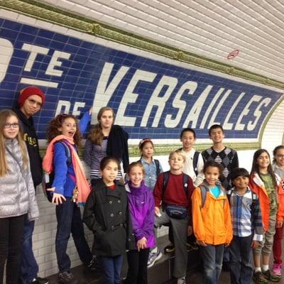 Students ride the Paris metro!