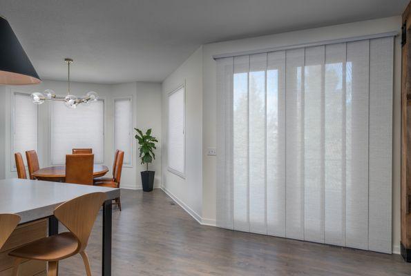 Skyline® Gliding Window Panels filter light, offer excellent privacy and have a clean, sleek and modern look.