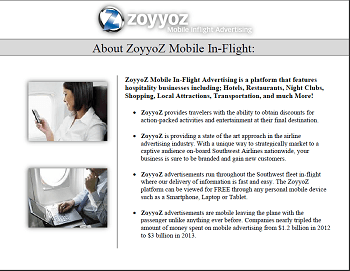 About ZoyyoZ Mobile In Flight