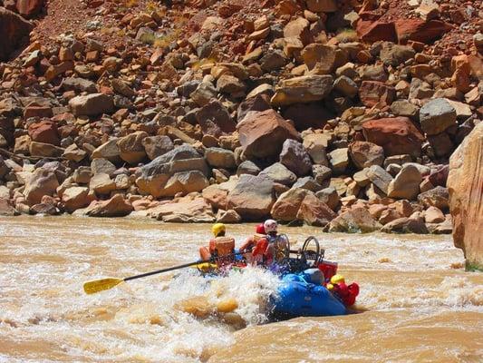 Rafting down on the Colorado in Moab Utah.