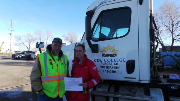 Mike White  with a graduating student. www.cdlcollege.com