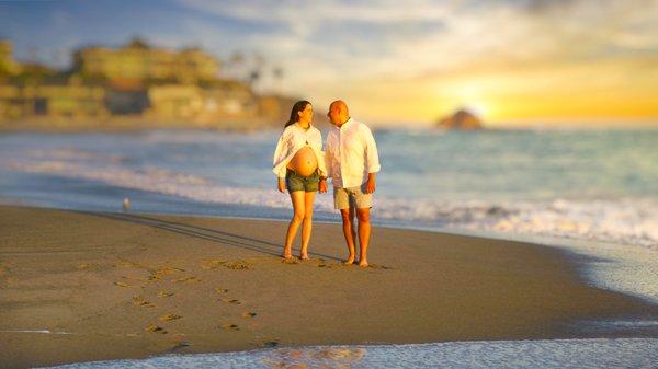 Maternity photo session at Victoria Beach, Laguna Beach, CA.