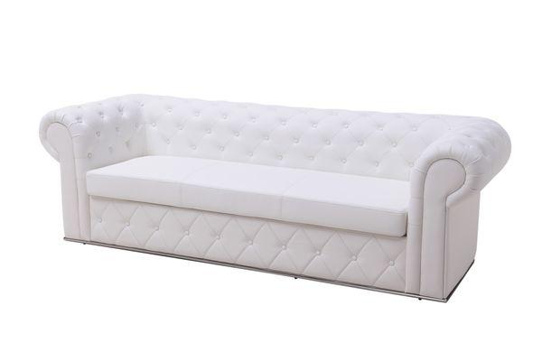 Rivera White Leather Sofa