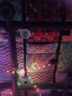 Blankets on the ceiling