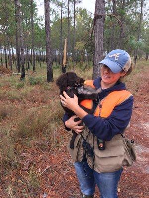 Lil Bit brings a quail home to mama