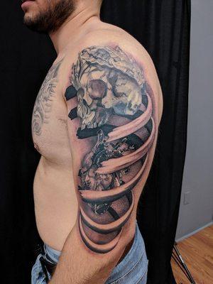 Custom skull half sleeve