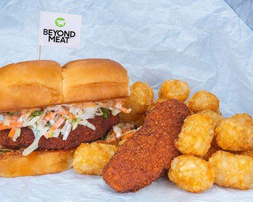 Beyond® 1 Slider & 1 Tender Combo - 1 beyond® tender and 1 beyond slider with a choice of fries, tots, hot fries or hot tots