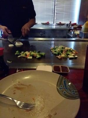 Just getting started on the hibachi.